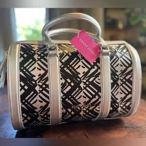 NWT Sassy Jones Black and Silver Patterned HandBag